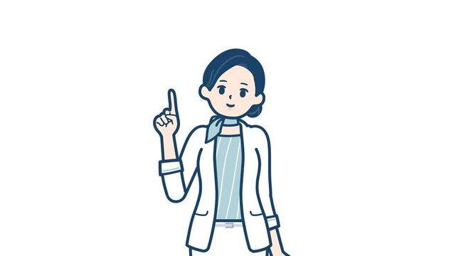 Beauty adviser woman_Description and navigate_with alpha channel