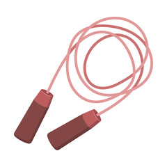 Jumping rope icon in flat style. Gymnastic equipment vector illustration on isolated background. Training instrument sign business concept. © Lysenko.A