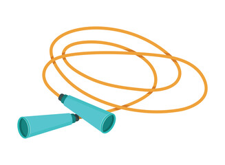 Jumping rope icon in flat style. Gymnastic equipment vector illustration on isolated background. Training instrument sign business concept.