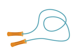 Jumping rope icon in flat style. Gymnastic equipment vector illustration on isolated background. Training instrument sign business concept.