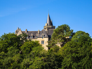 The castle of Henan along Aven river in Nevez, Brittany