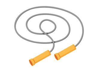 Jumping rope icon in flat style. Gymnastic equipment vector illustration on isolated background. Training instrument sign business concept.