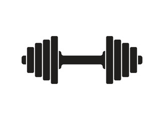 Dumbbell icon in flat style. Workout gym tool vector illustration on isolated background. Barbell fitness equipment sign business concept.