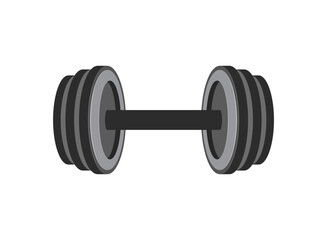 Dumbbell icon in flat style. Workout gym tool vector illustration on isolated background. Barbell fitness equipment sign business concept.