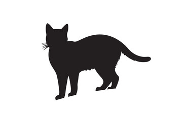 cat silhouette vector outline art illustration logo design