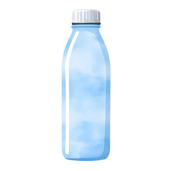 Naklejka premium Clear Plastic Water Bottle with Label Space for Branding in a Minimalist Style, Ideal for Healthy Living, Outdoor Activities, and Sustainable Choices