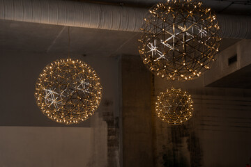 Elegant Geometric Pendant Lights in a Contemporary Space
