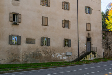 Bergamo, Italy . Architecture in the Upper Town, Citta Alta in Bergamo, Lombardy, Italy.