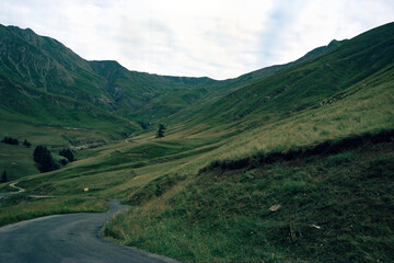 Mountain landscape along the road to Col d Allos, Provence-Alpes Cote d Azur, France