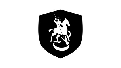 Saint George emblem, black isolated silhouette