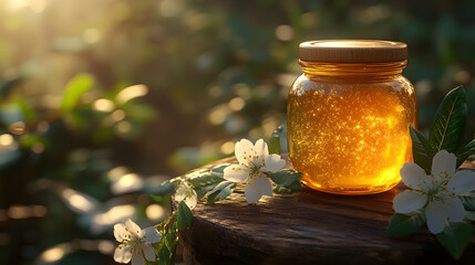 A Captivating Close-Up of Manuka Honey Exuding Warmth and Natural Healing for Holiday Promotion