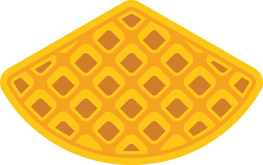 Half circle waffle representing belgian waffles and breakfast food