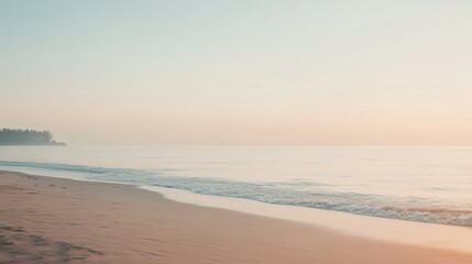 calm sea surface in soft tones of pink-blue gradient