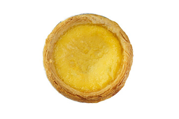 Fresh egg tart or Egg tart sweet dessert. Traditional portuguese cakes or egg tart