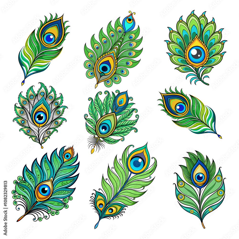 Fototapete peacock features and elegant vector beautiful and intricate feather