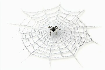 Obraz premium Spider Web on a white background.