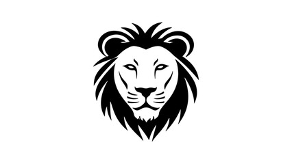 simple lion head vector outline shape illustration
