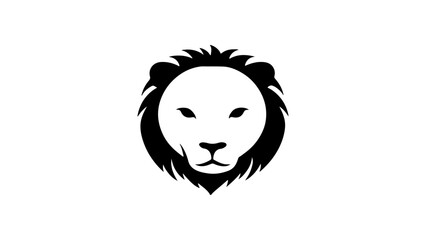 simple cartoon shape of a lion head illustration in vector