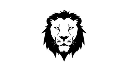 simple lion head vector shape silhouette illustration