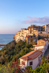 Obraz premium Beautiful early morning view in the village of Sperlonga, Lazio region of Italy.
