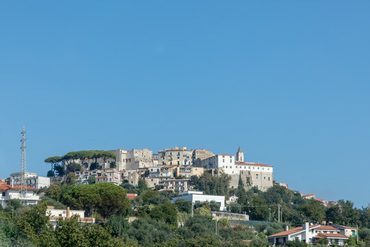 view to old town of Minturno in province Latina in Italy