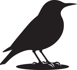 lark bird icon silhouette vector art illustration