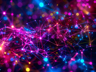 Obraz premium Abstract 3D Background with Glowing Lines and Bokeh