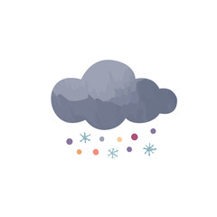 Cloud and snow vector design, weather illustration