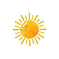 Yellow sun vector design, Sunshine Graphic, Sun Illustration Summer Clip Art, Sunny Day Graphic