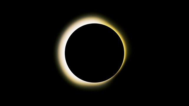 Total solar eclipse, animated motion video background 4K