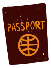 Passport icon. Cute international travel document symbol