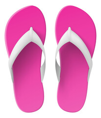 Realistic flip flops top view. Beach shoes model