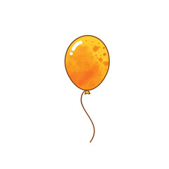 Orange balloon isolated on white
