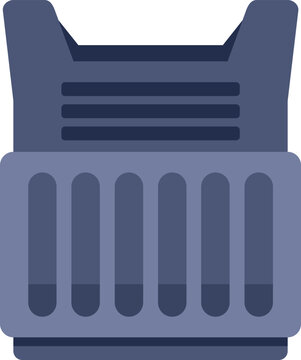 blue tactical vest flat design clip art preview