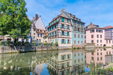 Quartier de la petite France, centre historique de Strasbourg en Alsace, France.
