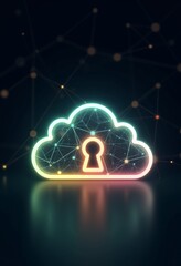 Obraz premium Geometric Cloud Symbol with Gradient Colors: A Visual Metaphor for Secure Data Storage Solutions