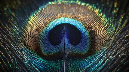 Obraz premium Closeup Macro Photography of Peacock Feather