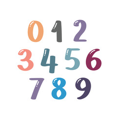 Numbers Clipart 0 to 9 Set, Colorful Numbers Vector Design, Nursery Numbers Decor, Numbers Vector graphics set