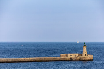 Valletta, Malta The St. Elmo Breakwater at the entrance to Valletta harbor.