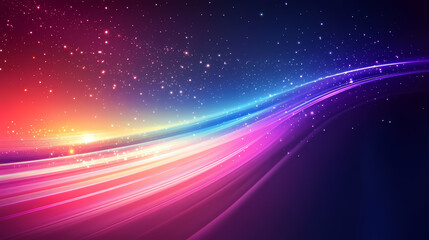 Obraz premium Abstract colorful light trails creating a vibrant and dynamic composition. Harmonious. Illustration