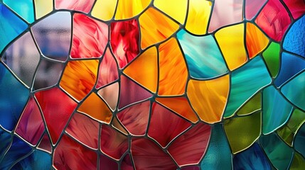 Multicolored stained glass window 