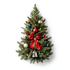 A realistic Christmas tree branch adorned