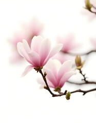 Obraz premium Magnolia tree isolated on white background