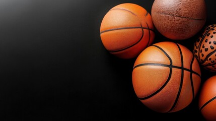 Obraz premium Basketball Close Up With Black Background