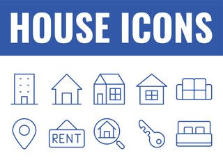 House icons set vector. home line icons vector. house icons