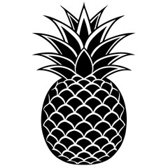 Pineapple Vector on White Background