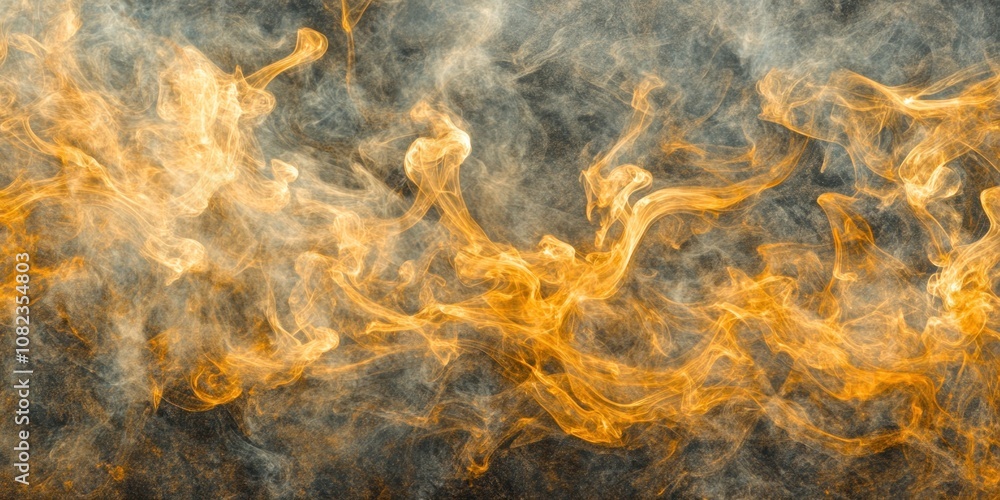 Aufkleber abstract image of swirling orange and gray smoke, creating a dynamic visual effect.