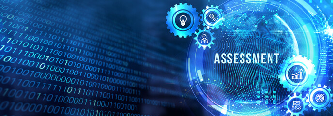 Business, Technology, Internet and network concept. Assessment analysis evaluation measure. 3d illustration