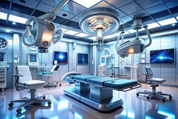 a hospital room with a monitor and a monitor on it