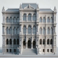 Fototapeta premium Renaissance Style Museum A museum building with symmetrical faç